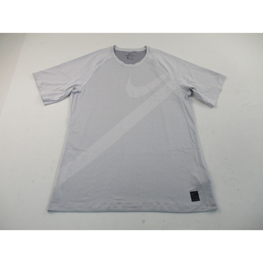 Nike Shirt Mens Large Gray Nike Pro Dri-FIT Short Sleeve Mesh Training Top